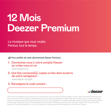 Load image into Gallery viewer, Deezer Premium e-card