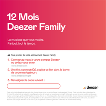 Load image into Gallery viewer, Deezer Family e-card - 6 accounts
