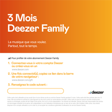 Charger l&#39;image dans la galerie, Deezer Famille (6 comptes) - E-carte
